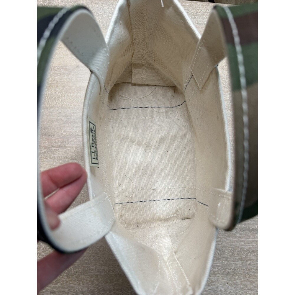 LL Bean Vintage 90s Boat and Tote Bag Mini Camoflauge Trim Y2K Rare - Picture 7 of 10